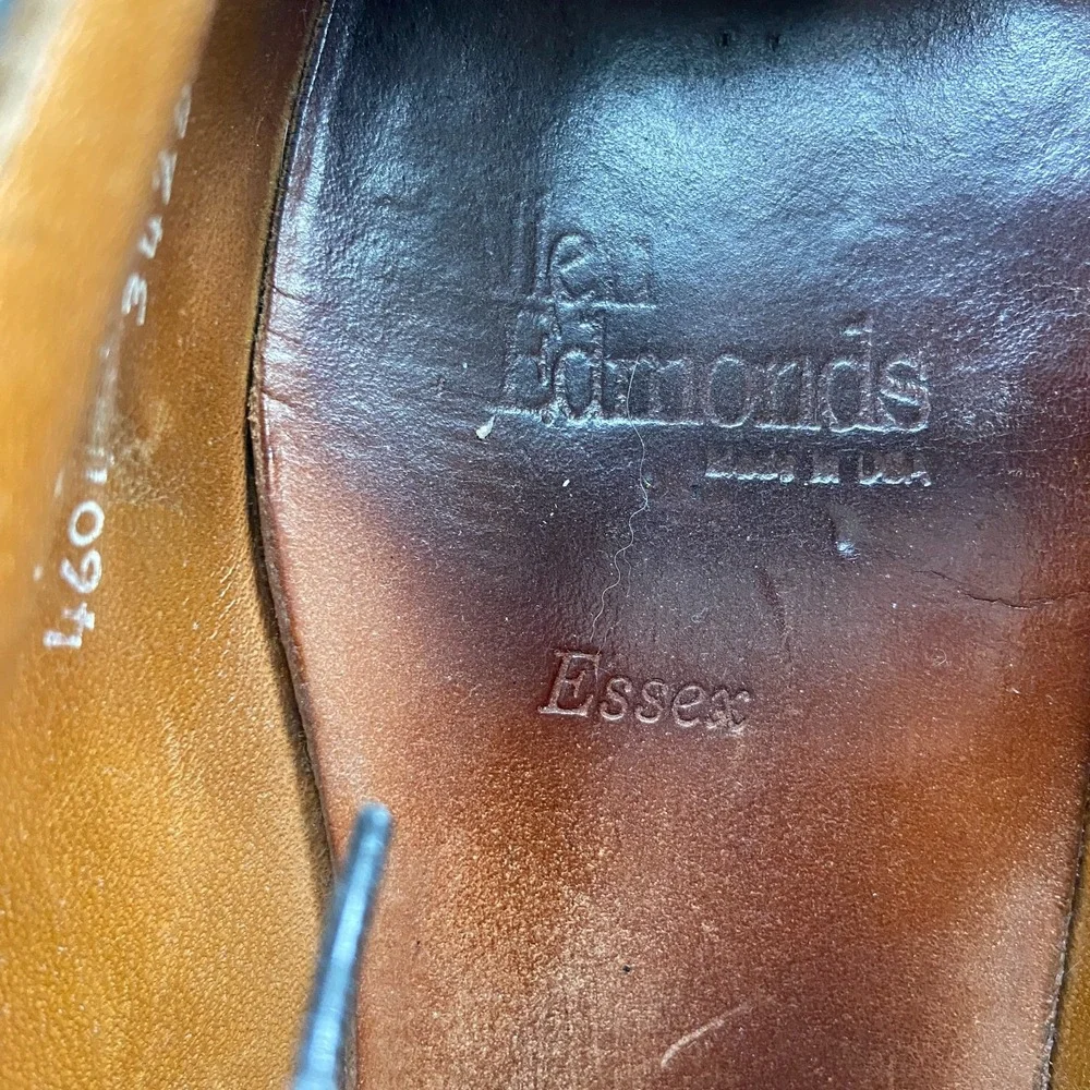 Allen Edmonds Essex Mens 9.5 D Dress Shoes Black Leather Cap Toe Lace Up Oxford